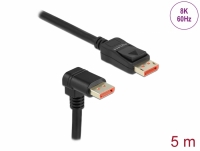 Delock DisplayPort cable male straight to male 90° downwards angled 8K 60 Hz 5 m