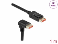 Delock DisplayPort cable male straight to male 90° downwards angled 8K 60 Hz 1 m