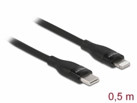 Delock Data and charging cable USB Type-C™ to Lightning™ for iPhone™, iPad™ and iPod™ black 0.5 m MFi
