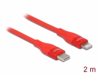 Delock Data and charging cable USB Type-C™ to Lightning™ for iPhone™, iPad™ and iPod™ red 2 m MFi