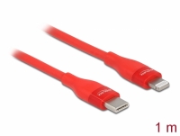 Delock Data and charging cable USB Type-C™ to Lightning™ for iPhone™, iPad™ and iPod™ red 1 m MFi