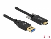 Delock SuperSpeed USB (USB 3.2 Gen 1) Cable Type-A male to USB Type-C™ male with screws on the sides 2 m