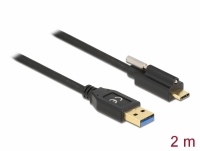 Delock SuperSpeed USB (USB 3.2 Gen 1) Cable Type-A male to USB Type-C™ male with screw on top 2 m