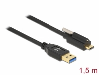 Delock SuperSpeed USB (USB 3.2 Gen 1) Cable Type-A male to USB Type-C™ male with screw on top 1.5 m