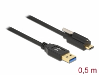 Delock SuperSpeed USB 10 Gbps (USB 3.2 Gen 2) Cable Type-A male to USB Type-C™ male with screw on top 0.5 m
