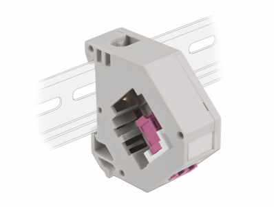 Delock DIN rail Adapter with Keystone LC Duplex female to LC Duplex female violet