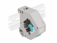 Delock DIN rail Adapter with Keystone LC Duplex female to LC Duplex female aqua