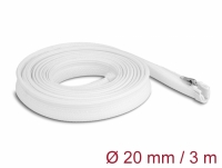 Delock Braided Sleeve with zip fastener heat-resistant 3 m x 20 mm white