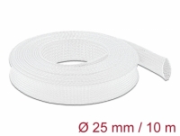 Delock Braided Sleeve stretchable 10 m x 25 mm white