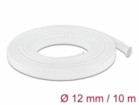 Delock Braided Sleeve stretchable 10 m x 12 mm white