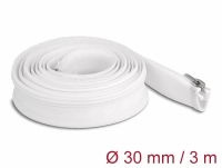 Delock Braided Sleeve with zip fastener heat-resistant 3 m x 30 mm white