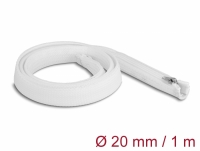 Delock Braided Sleeve with zip fastener heat-resistant 1 m x 20 mm white