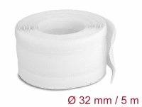 Delock Braided Sleeve with Hook-and-Loop Fastener 5 m x 32 mm white