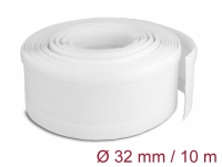 Delock Braided Sleeve with Hook-and-Loop Fastener 10 m x 32 mm white