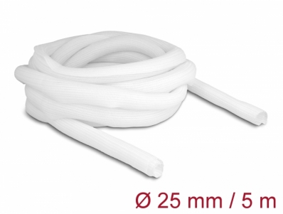 Delock Braided Sleeve self-closing 5 m x 25 mm white