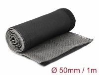 Delock EMI Shielding braided sleeve with hook-and-loop fastener heat resistant 1 m x 50 mm black