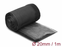 Delock EMI Shielding braided sleeve with hook-and-loop fastener heat resistant 1 m x 20 mm black