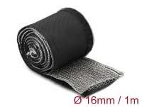 Delock EMI Shielding braided sleeve with hook-and-loop fastener heat resistant 1 m x 16 mm black