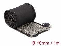 Delock EMI Shielding braided sleeve with zip heat resistant 1 m x 16 mm black