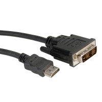 ROLINE DVI Cable, DVI (18+1) M - HDMI M 3 m