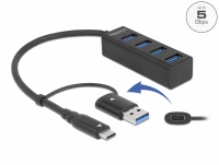 Delock 4 Port USB 3.2 Gen 1 Hub with USB Type-C™ or USB Type-A connector