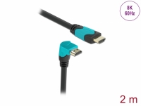 Delock High Speed HDMI cable male straight to male 90° upwards angled 48 Gbps 8K 60 Hz 2 m
