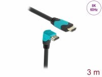 Delock High Speed HDMI cable male straight to male 90° upwards angled 48 Gbps 8K 60 Hz 3 m