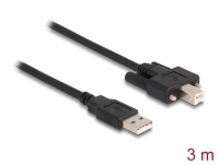Delock Cable USB 2.0 Type-A male to Type-B male with screws 3 m