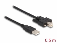 Delock Cable USB 2.0 Type-A male to Type-B male with screws 0.5 m