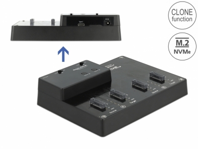 Delock M.2 Docking Station for 4 x M.2 NVMe PCIe SSD with Clone function