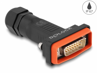 Delock D-Sub 15 pin male with housing IP67 waterproof