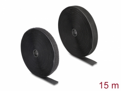 Delock Heavy-duty Hook-and-Loop tape L 15 m x W 25 mm black