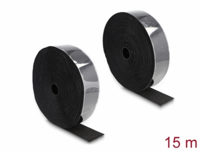 Delock Heavy-duty Hook-and-Loop tape self-adhesive L 15 m x W 50 mm black