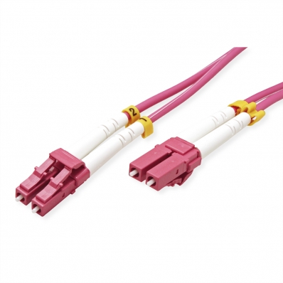 VALUE Fibre Optic Jumper Cable, 50/125 µm, LC/LC, OM4, violet, 7 m