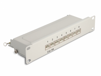 Delock 10″ Patch Panel 8 port Cat.6A 1U grey