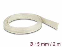 Delock Braided Sleeve made of nomex fibers 2 m x 15 mm white