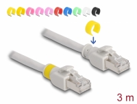 Delock Network cable RJ45 Cat.6A S/FTP with colored clips 3 m