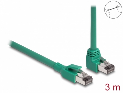 Delock RJ45 Network Cable PROFINET SF/UTP 90° angled 3 m green