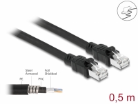 Delock Network cable RJ45 Cat.6A F/UTP with inner metal sheath 0.5 m