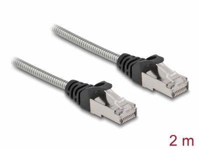 Delock RJ45 Cable Cat.6A U/FTP with metal jacket 2 m