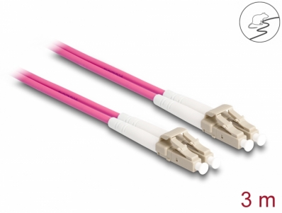 Delock Fiber Optical Cable with metal armouring LC Duplex to LC Duplex Multi-mode OM4 3 m