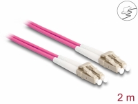 Delock Fiber Optical Cable with metal armouring LC Duplex to LC Duplex Multi-mode OM4 2 m