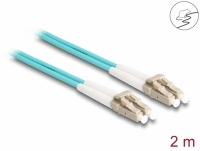 Delock Fiber Optical Cable with metal armouring LC Duplex to LC Duplex Multi-mode OM3 2 m