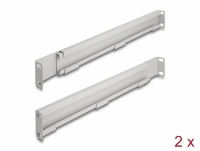 Delock 19″ Mounting bracket adjustable length 368 - 600 mm for network cabinet 1U grey 2 pieces