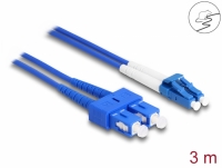 Delock Fiber Optical Cable with metal armouring LC Duplex to SC Duplex Singlemode OS2 3 m