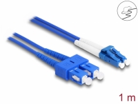 Delock Fiber Optical Cable with metal armouring LC Duplex to SC Duplex Singlemode OS2 1 m