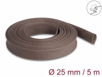 Delock Braided Sleeve rodent resistant stretchable 5 m x 25 mm brown