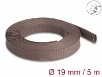 Delock Braided Sleeve rodent resistant stretchable 5 m x 19 mm brown