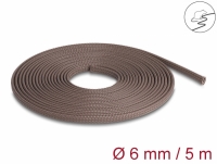 Delock Braided Sleeve rodent resistant stretchable 5 m x 6 mm brown