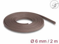 Delock Braided Sleeve rodent resistant stretchable 2 m x 6 mm brown